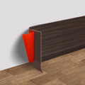 Vinyl Wall Base Baseboard Molding Trim 4" Flexible Self Adhesive Rubber Wall Base Moulding Trim Peel and Stick Design, 4 Inch x 20 Feet, Brown Wood Grain