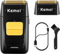 KEMEI Foil Shaver Double Electric Shaver for Men, Professional Electric Razors Head Shaver for Bald Men, Barber Supplies Cordless Rechargeable