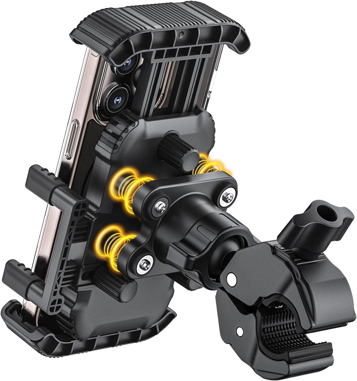 Soporte para teléfono IZCUZK para manillar de bicicleta, soporte para teléfono de motocicleta, soporte antivibración con absorción de impactos para bicicleta, scooter y motocicleta, compatible con iPhone, Samsung y smartphones de 4,7 a 7,2 pulgadas.