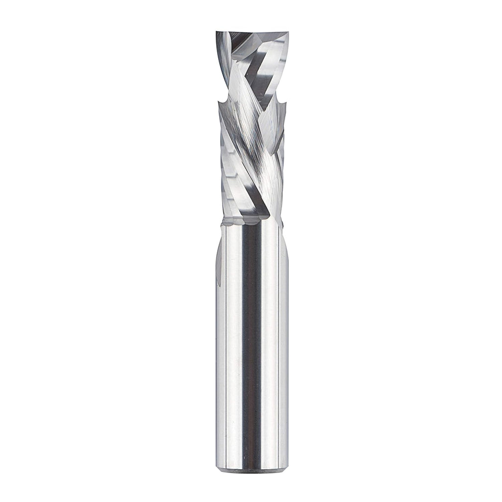 SpeTool Spiral Downcut Router Bits with 3/8 inch Cutting Diameter, 4 inch Extra Long HRC55 Solid Carbide CNC End Mill for Wood Small Cut, Carving