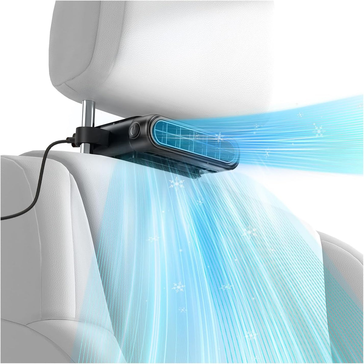 Ventilador para asiento de coche Bicboz con flujo de aire de refrigeración en el respaldo para el conductor y los pasajeros del asiento trasero, ventilador silencioso USB de 3 velocidades para el asiento trasero del bebé en sentido contrario a la marcha