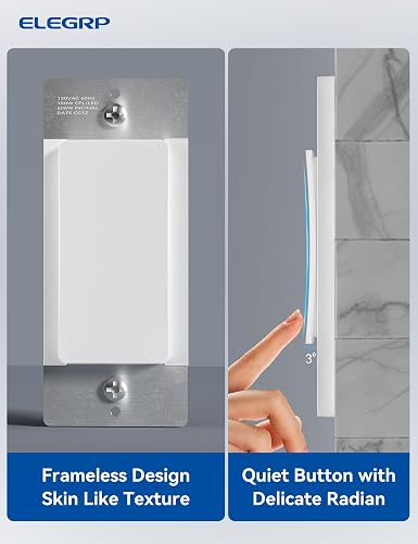 ⚠️ ES PAQUETE DE 6 INTERRUPTORES | ELEGRP Interruptor de Luz Inteligente Wi-Fi 2.4 GHz | Compatible con Alexa y Google Assistant