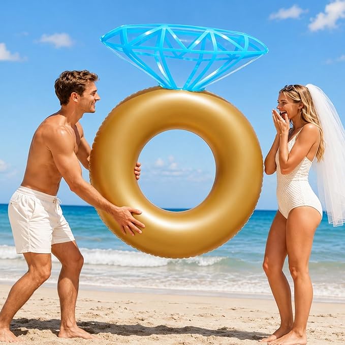 Flotador Inflable Anillo de Diamante Jasonwell – Decoración para Piscina y Despedida de Soltera
