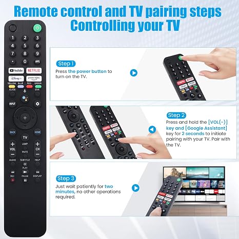RMF-TX520U para Sony Smart TV y Bravia TV con control de voz | Control remoto de repuesto para Sony 2019-2023 XBR/KD/XR Series, X80J, X85J, X90J, A80J, etc