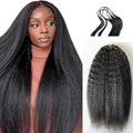 Extensiones de cabello de crochet pre-separadas sin nudos, cabello afro rizado liso, extensiones de crochet de plumas 100% cabello humano para mujeres, color natural, 14 pulgadas, 120 g
