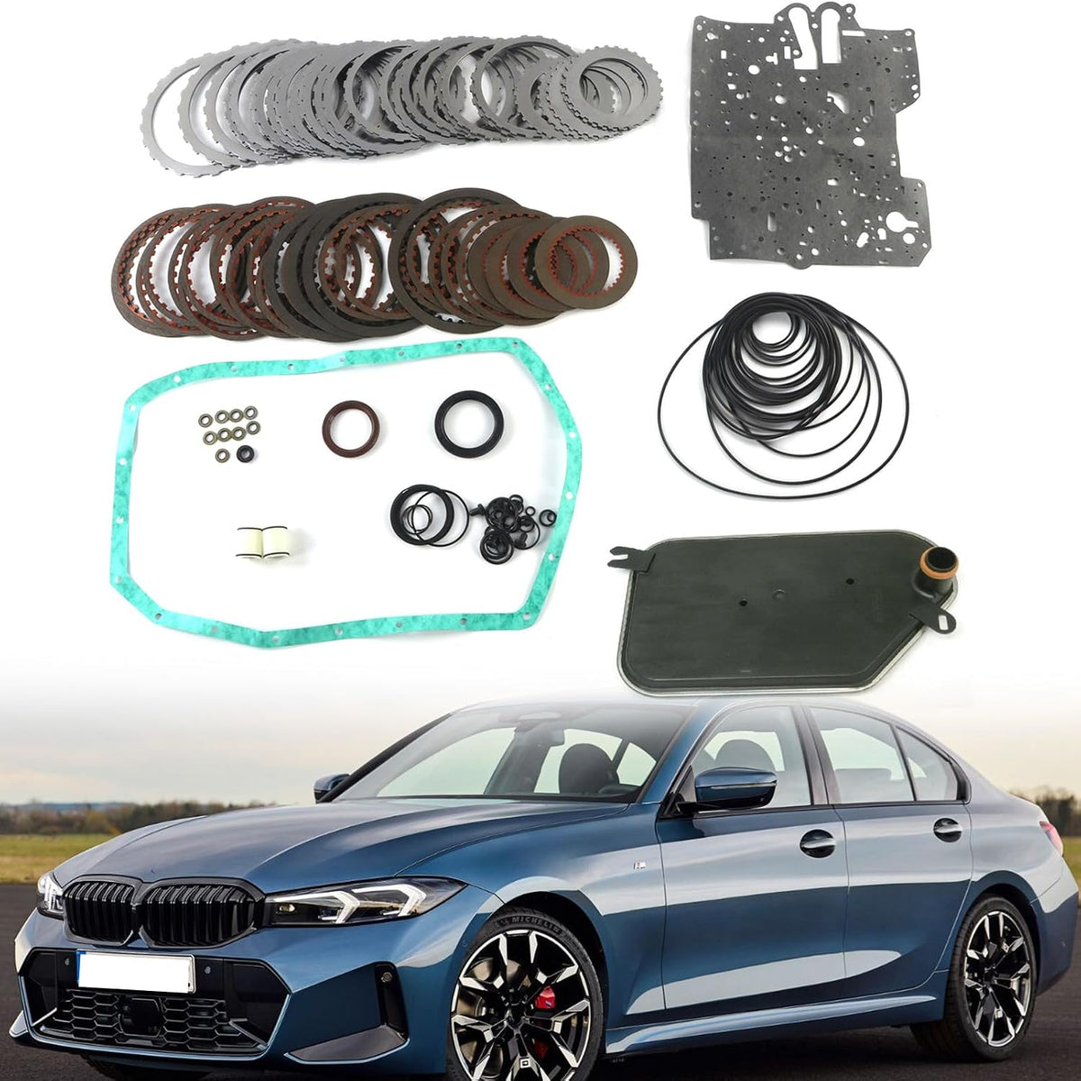 1 Unidades 5HP19 Kit de revisión maestra de transmisión de 5 velocidades con filtro OE 01V 5HP19 para BMW 323i 323Ci 325i 325Ci 330i 330Ci 525i 1995-ON 3 Series/5 Series Motor Aftermarket