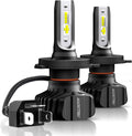 AUXITO H4 9003 HB2 LED Bulbs Fanless, Adjustable Beam 6500K Xenon White, 400% Visibility H4 Lights Replacement, Pack of 2