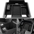 Organizador de consola central EVTIME compatible con accesorios para GMC Sierra/Chevy Silverado 1500 2023, 2024 y 2025, 2500HD y 3500HD 2024-2025 (cargador inalámbrico con consola completa y asientos individuales solamente).
