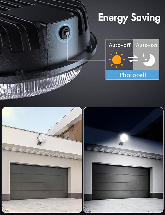Lámpara LED para granero de 180 W, 20000 lúmenes, con fotocélula, sensor crepuscular, luz diurna de 6500 K, ángulo ajustable, resistente al agua IP66, ideal para granjas, graneros, garajes, patios y almacenes.