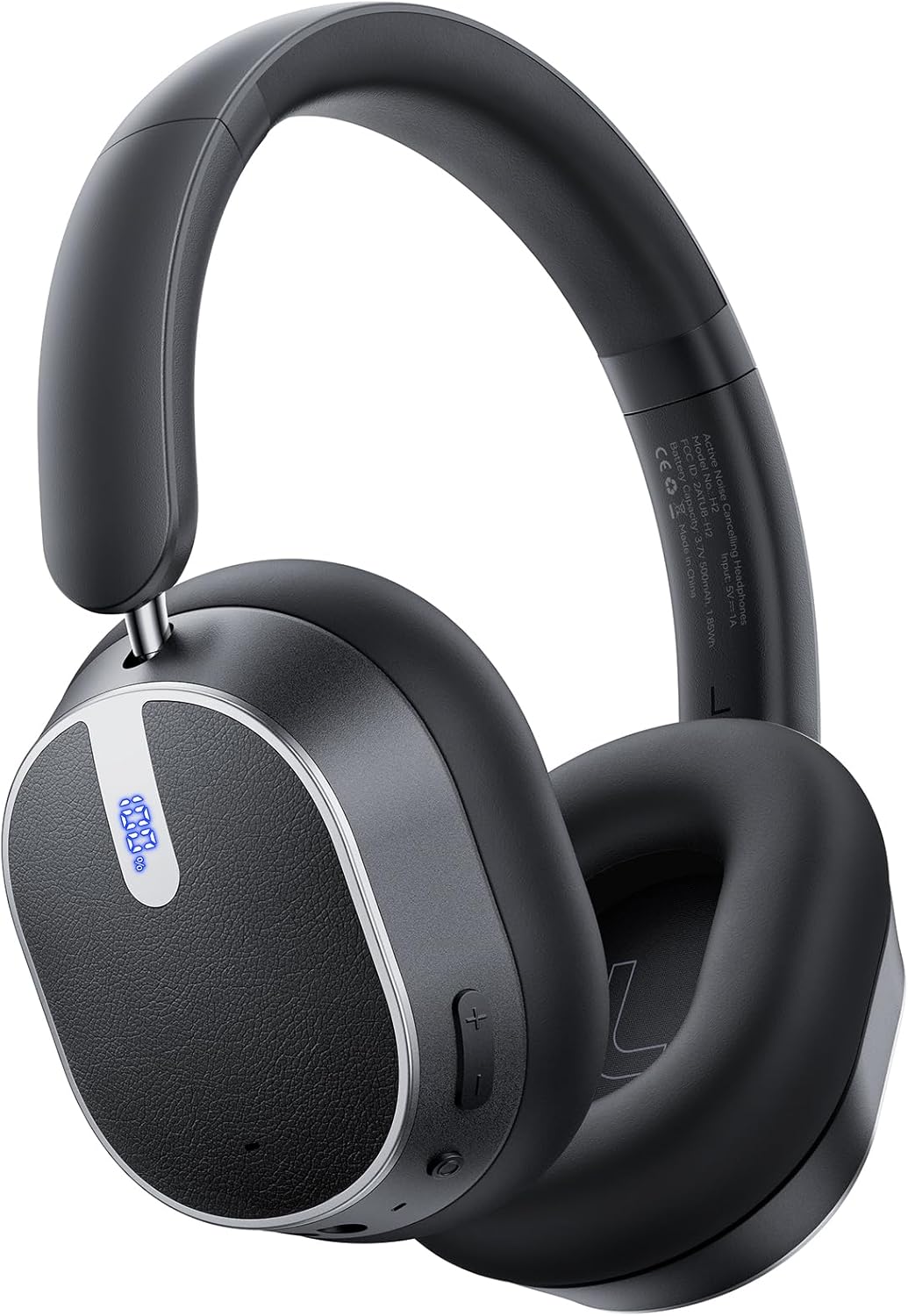 Active Noise Cancelling Headphones,120H Playtime Bluetooth 6.0 Wireless Headphones with Power Display & 6-Mic ENC Calls, 360° Spatial Audio Over Ear Headphones Foldable Headset for Travel Office Game