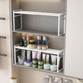 1 organizador de botiquín, caja de almacenamiento elástica para baño, armarios de espejo apilables, tocador, estante pequeño y estrecho, bandejas delgadas (blanco, normal)