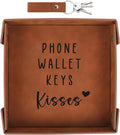 Valentines Gifts for Boyfriend, Husband, Romantic Valentines Day Gifts for Him, Mens Birthday Gifts Idea - Premium PU Leather Valet Tray - Best Mens Gifts for Birthday Anniversary Christmas