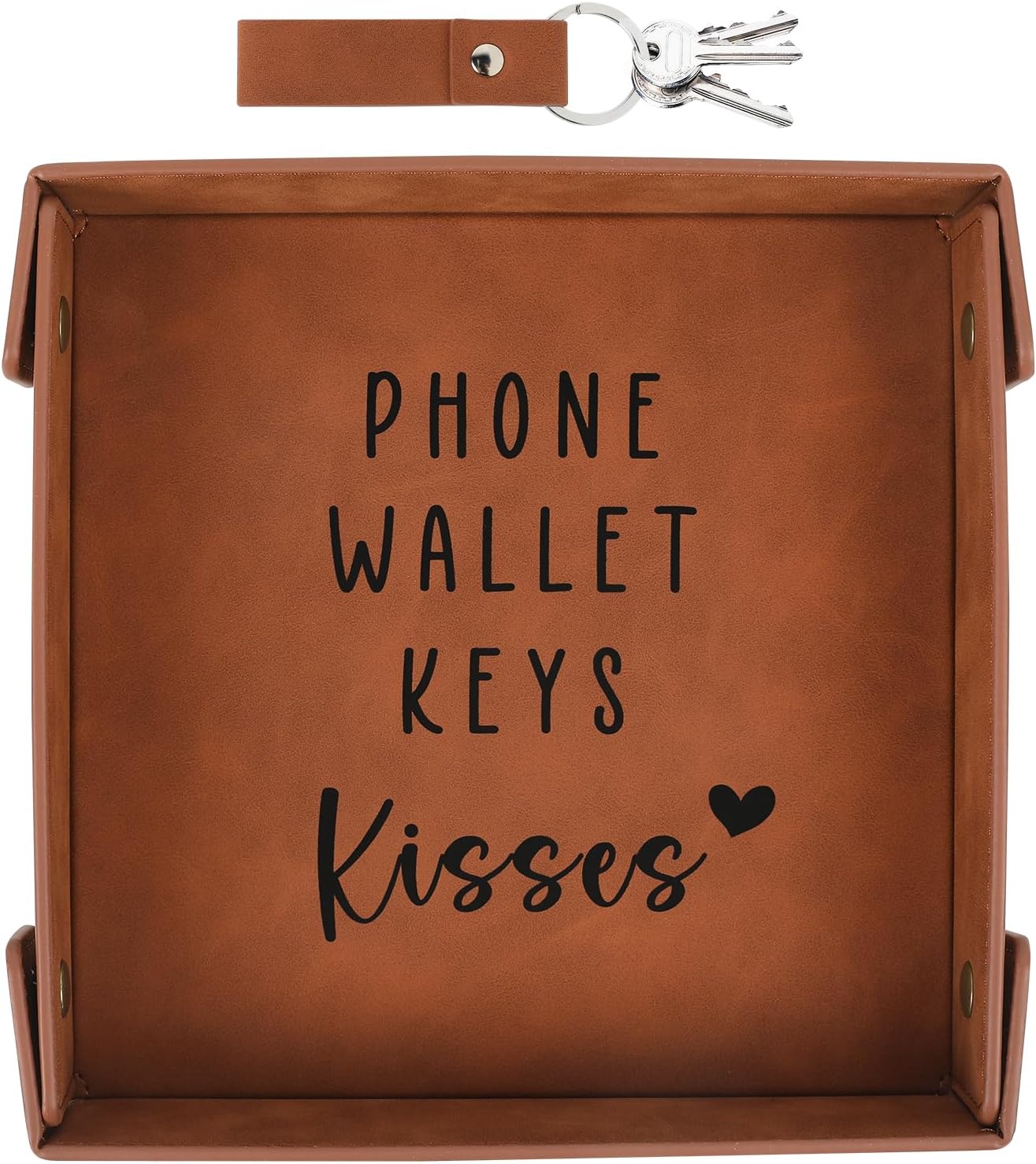 Valentines Gifts for Boyfriend, Husband, Romantic Valentines Day Gifts for Him, Mens Birthday Gifts Idea - Premium PU Leather Valet Tray - Best Mens Gifts for Birthday Anniversary Christmas