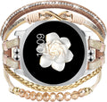 Pulsera de cuero estilo bohemio para Samsung Galaxy Watch 8/7/6/5/4, 40 mm, 44 mm, para mujer. Correas de reloj multicapa hechas a mano de 20 mm con cuentas para Watch 8 6 Classic 43 mm/Watch 5 Pro/Watch4 Classic 42 mm/Galaxy Active 2.