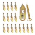 Kit de 200 anclajes y tornillos autorroscantes para paneles de yeso. No requiere taladro ni agujeros en la pared. Anclaje de pared para colgar estantes de TV, correas y gabinetes (100 unidades de 0,47 x 1,18 pulgadas, 100 unidades de 0,47 x 1,57 pulgadas)