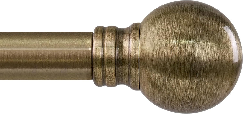Cortinero Ajustable Bronce Antiguo 28-48 Pulgadas – Metal 1" Diámetro, Finales Decorativos