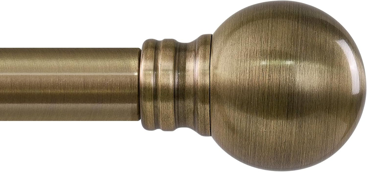 Cortinero Ajustable Bronce Antiguo 28-48 Pulgadas – Metal 1" Diámetro, Finales Decorativos