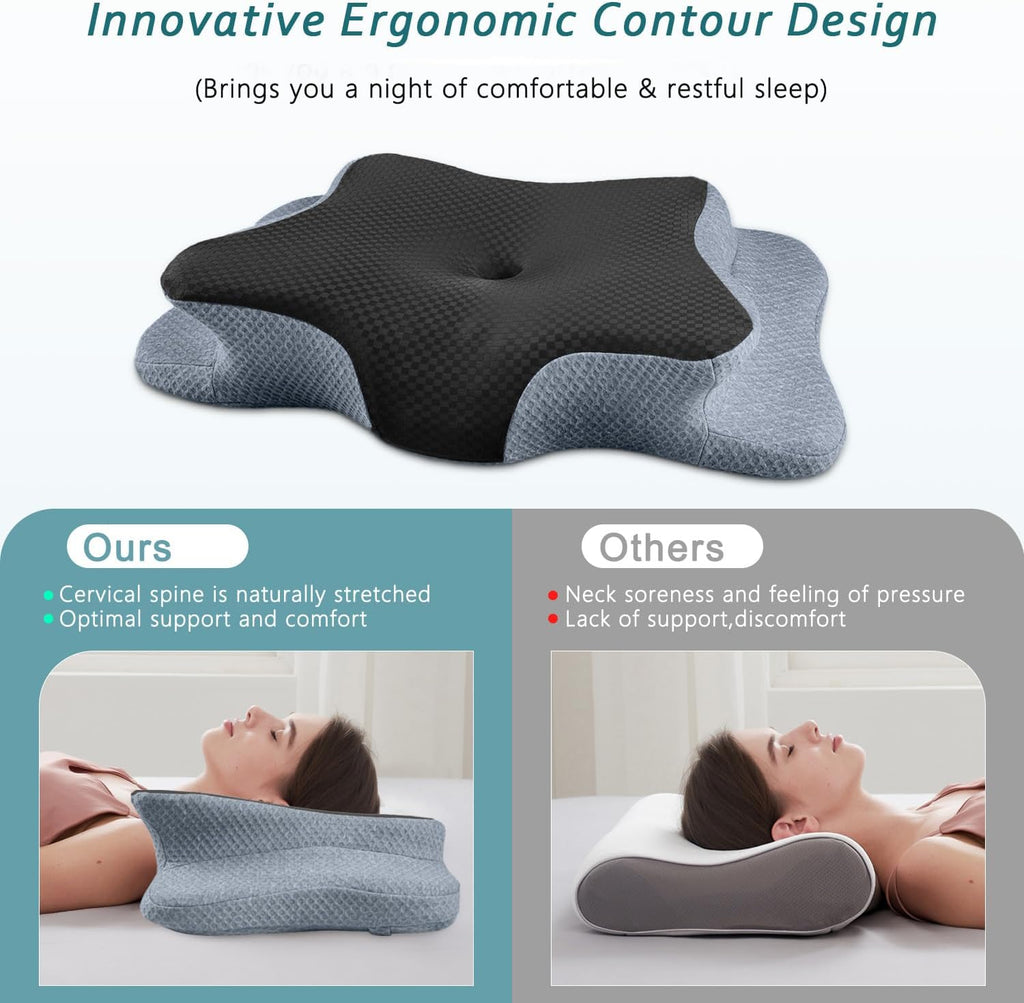 CHxxy Almohada cervical para el cuello para aliviar el dolor de dormir