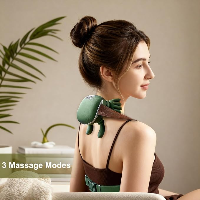 Masajeador de Cuello y Hombros Shiatsu 4D con Calor | Amasado Profundo Eléctrico, Inalámbrico y Portátil – Para Cuello, Espalda, Pie y Cuerpo