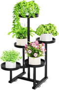 jsyonii 5 Tier Metal Plant Stand Indoor, Tiered Corner Plant Holders for Multiple Plants, 27 Inch Tall Flower Pot Holde Display Stand for Patio Garden Living Room Balcony Bedroom, Black
