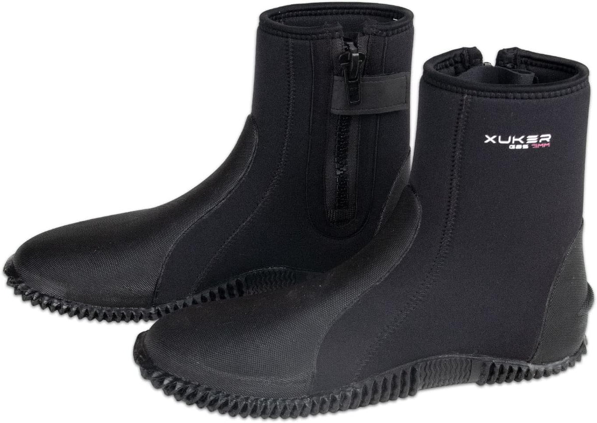 XUKER Botas de Buceo de Neopreno, 3mm Zapatos de Agua Botines de Neopreno para Hombres y Mujeres con Suela de Goma Antideslizante y Cremallera Lateral
