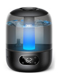 Humidificador DREO 3L Ultrasónico Negro | 30H, 26dB, Sensor de Humedad y Luz Nocturna | Bebés y Plantas