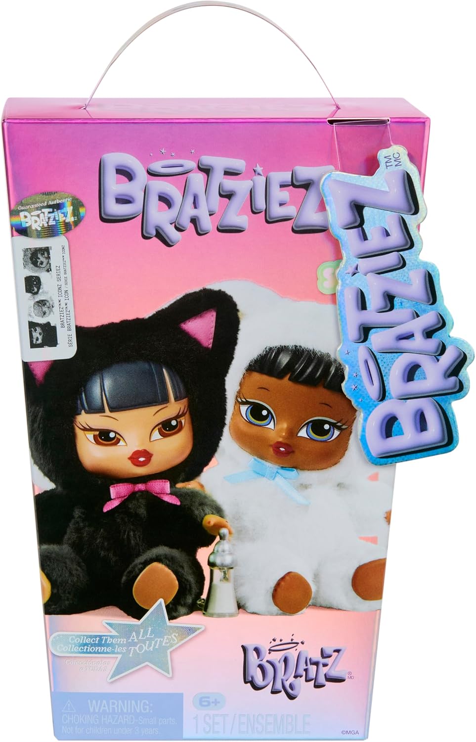 Bratz Bratziez Iconz Serie Peluche Caja Sorpresa | Blind Box con Clip de Dije y Accesorio, Personajes Coleccionables