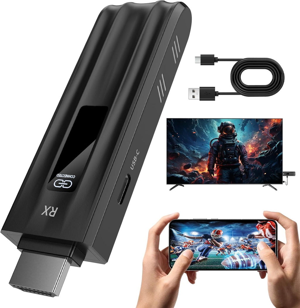 Beyn 2026 Adaptador HDMI Inalámbrico 4K – Dongle para Smartphone, Tablet y Laptop a TV/Monitor/Proyector | Negro