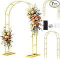 Arco de Boda 6.6FTx3.5FT, Enrejado de Jardín para Plantas Trepadoras al Aire Libre, Pérgola de Metal Dorado Arbores para Arco de Flores Arcada