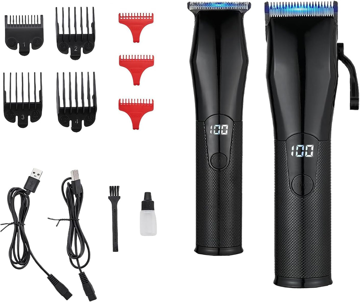 Cortapelos AIJALY para hombre, cortapelos inalámbricos para cortar el cabello, kit de cortapelos y recortadora para hombre, color negro.