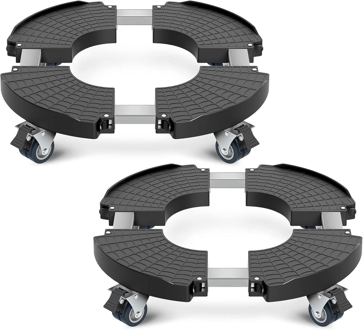 sanyi Base con Ruedas para Macetas Set de 2 | Ajustable 8-21 pulgadas | Servicio Pesado para Macetas Grandes | Carrito Rodante para Jardín y Torres de Cultivo