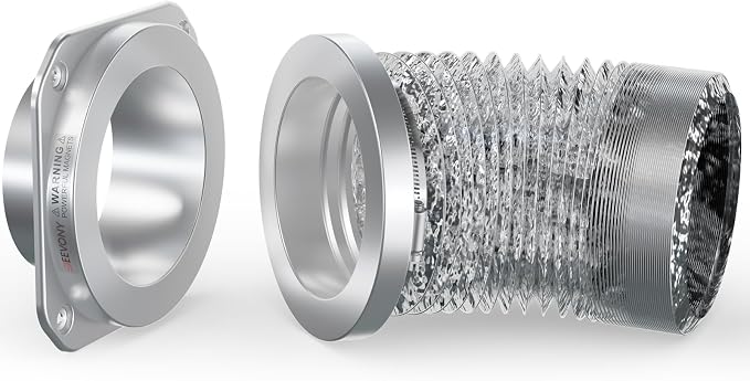 Acoplamiento magnético de ventilación de secadora DV180 Kit de conector de ventilación para secadora de sellado hermético fácil de limpiar, conector rápido que incluye un conducto de 4" de 2.6