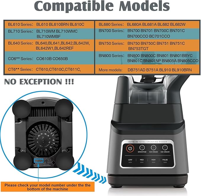 Tapa de repuesto para jarra Ninja Blender de 72 onzas, piezas de repuesto con tapa de bloqueo superior para licuadora Ninja BL642 BN701 BN751 BN801 BL610 DB751A CT610, accesorios de procesador
