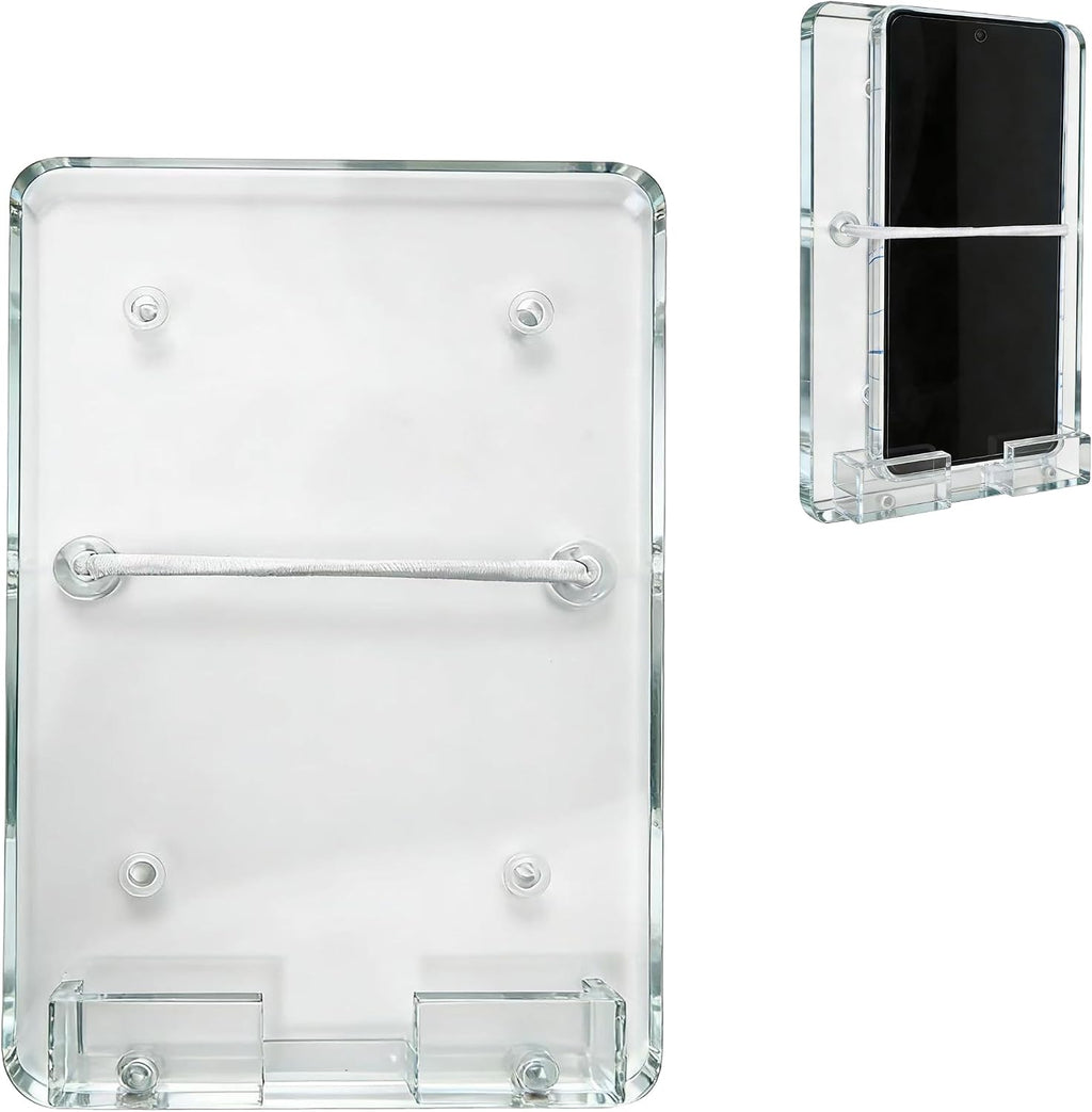 Soporte para teléfono Searoam para barco - Soporte para teléfono para salpicadero de barco, organizador para salpicadero de barco, soporte acrílico para teléfono móvil para barco, 1 unidad (material transparente)