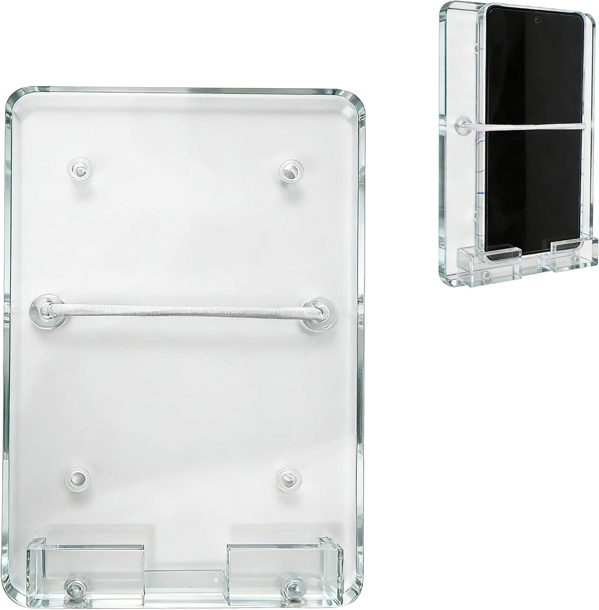 Soporte para teléfono Searoam para barco - Soporte para teléfono para salpicadero de barco, organizador para salpicadero de barco, soporte acrílico para teléfono móvil para barco, 1 unidad (material transparente)
