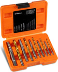 Juego de 14 extractores de tornillos y brocas para taladro de mano izquierda, juego de extractores de tornillos Easy Out, kit extractor de pernos rotos, extractor de pernos