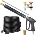 USADO-Kit de Pistola y Manguera para Hidrolavadora YAMATIC | Manguera de 15m Resistente a Torceduras | Conector Rápido 3/8" Giratorio | Adaptador M22-14mm | Para Ryobi y Más