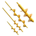 NAFOGAR Garden Auger Drill Bit for Planting - Pack of (4) - Garden Ground Earth Post Hole Digger Drill Auger for Gardening Bulb Bedding Digging Plant Rapid Planter for 3/8in Hex Drill (Yellow)