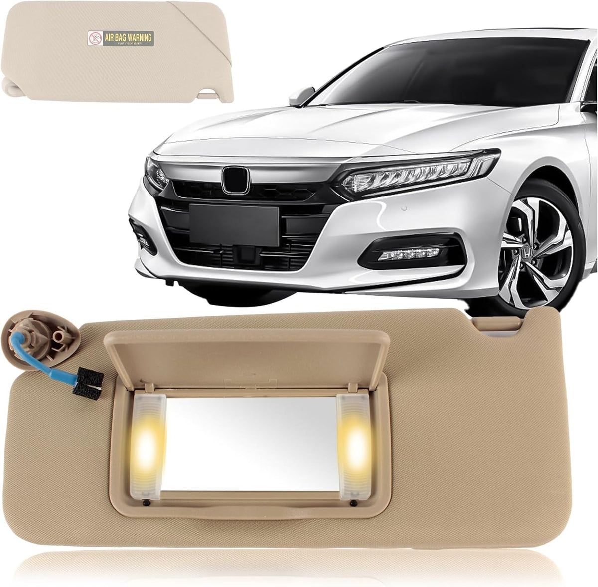 Visera solar de ambos lados del conductor y pasajero compatible con Honda Accord 2008, 2009, 2010.