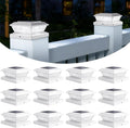 Luces Solares para Poste Brightever 4x4 y 3.5x3.5 | Paquete de 12, para Cercas de Vinilo o Madera | 2 Modos Cálido/Frío, Impermeables | para Jardín y Patio | Blanco