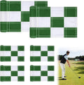 6 banderas de golf a cuadros de 8x6 pulgadas – Bandera de entrenamiento portátil de nailon 420D con tubo insertado, mini campo de práctica de golf para jardín, patio, interior y exterior (verde y blanco)