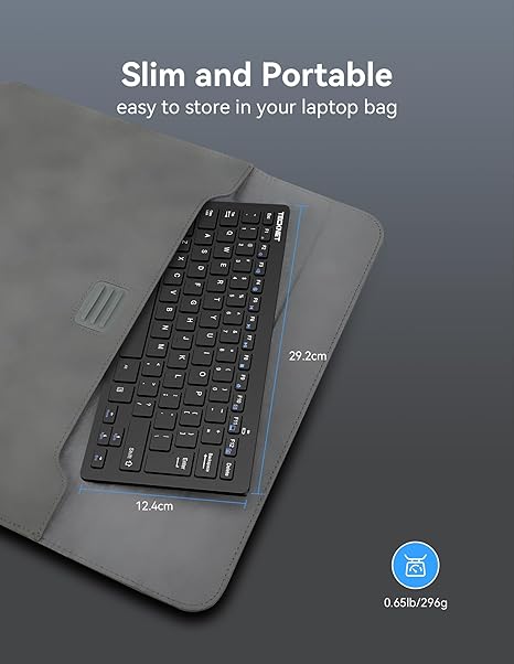 TECKNET Combo de Teclado y Ratón Inalámbrico, Mini Teclado de Computadora Inalámbrico y Conjunto de Ratón 2.4GHz, 1600 DPI Ajustable Silencioso, Clic Silencioso, Sin Retraso para Computadora, Laptop