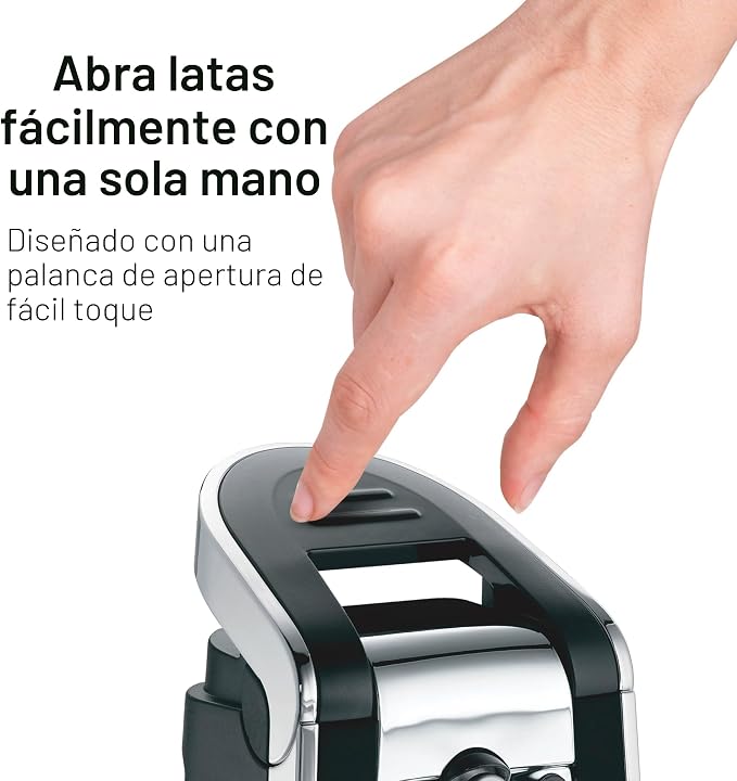 NOTA IMPORTANTE: PRESENTA USO, NO AFECTA SU FUNCIONAMIENTO – Abrelatas Eléctrico Automático Hamilton Beach Smooth Edge – Borde Liso, Extra Alto, Incluye Tijeras de Acero Inoxidable, Negro y Cromo (76607)