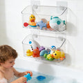 Eunion Organizador de Juguetes de Baño | Cesta de Ducha Montada en Pared Sin Taladro | Gran Capacidad Blanco 2 Pack