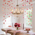 Guirnalda de flores artificiales de 8 piezas y 16 metros (52,5 pies) para colgar, con ganchos. Ideal para fiestas de primavera, bodas, bodas, cumpleaños, baby showers y decoración de jardines (rosa).