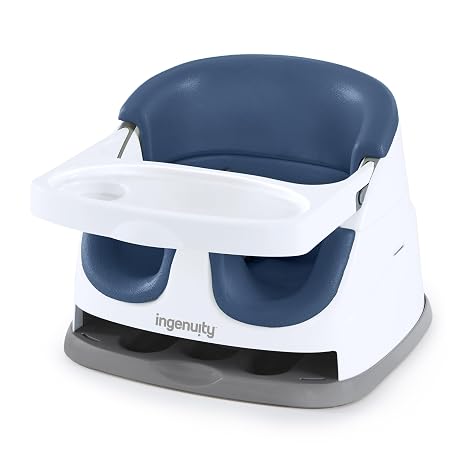 Ingenuity Asiento base para bebé 2-en-1 con bandeja auto-guardable para alimentación y piso - Cielo nocturno