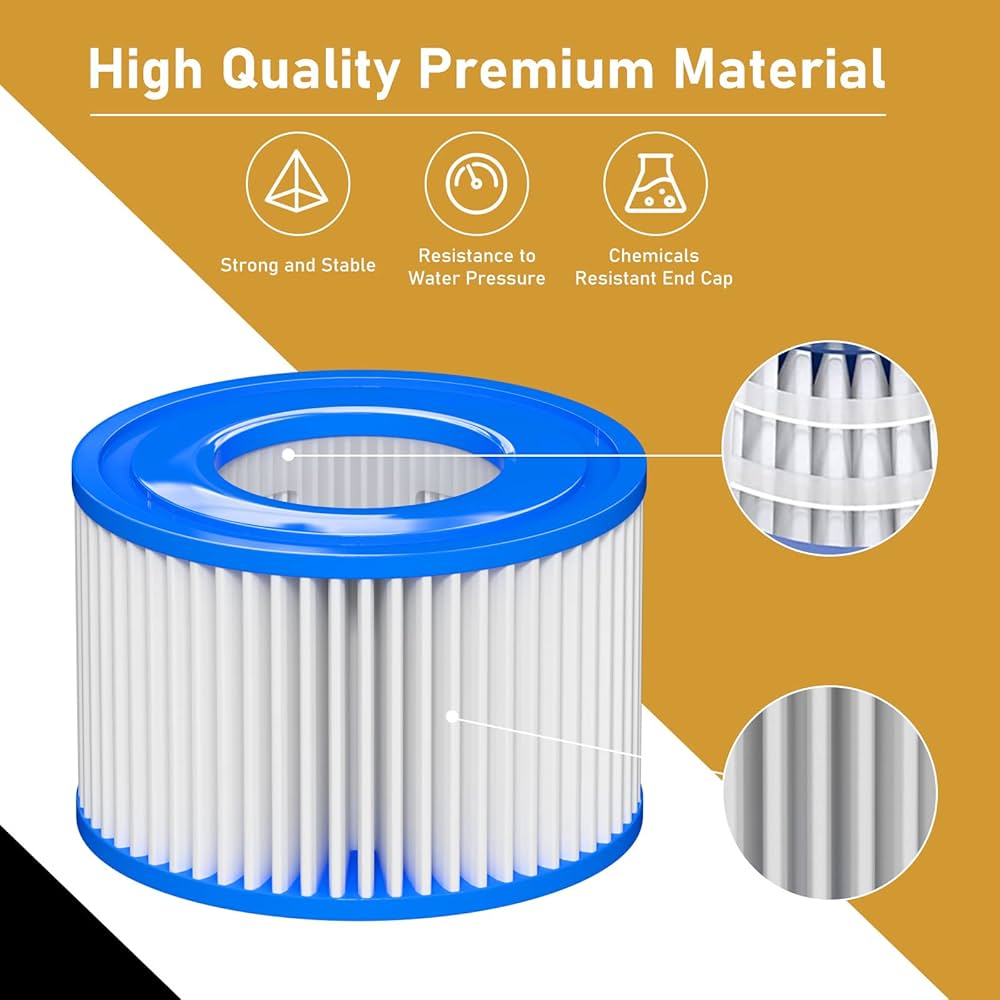 Filtros de Repuesto Tipo VI Macaberry para Jacuzzi Spa – Pack de 12, Compatible con Lay-Z-Spa y Coleman SaluSpa