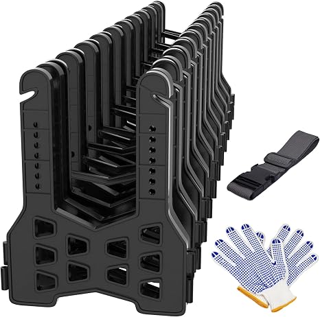 RVMATE Soporte Manguera Alcantarillado RV 20 Pies – Solo Viene 1 Par de Guantes y 1 Correa | Negro