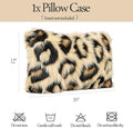 Funda de Almohada Decorativa Estampado Leopardo INSMEER | Piel Sintética | 30x50 cm