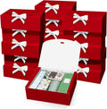 PEKGRIL Set de 15 Cajas de Regalo con Tapa | Rojas 10x8x4 Pulgadas | Cajas para Propuesta de Damas de Honor con Cinta | Papel Kraft para Bodas y Fiestas